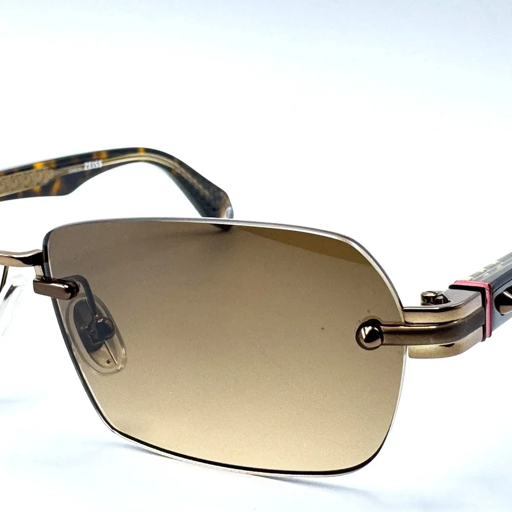 Christian Louboutin Sunglasses Greggo LB0041 36F Bronze Rimless Frame 56-16-145
